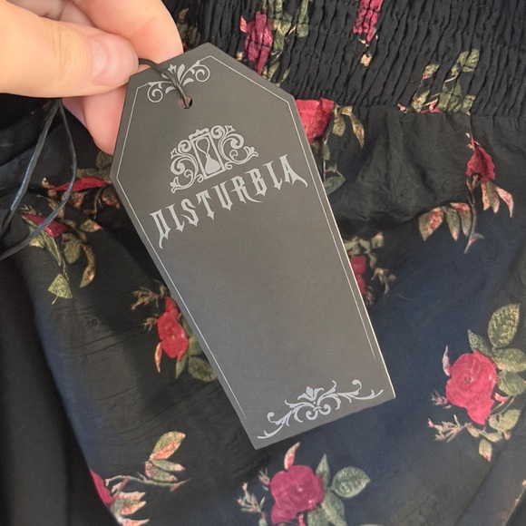 *NWT* Disturbia ‘Darcy’ Black Floral Print Chiffon Mini Smock Dress - Women’s 10 - Picture 4 of 7